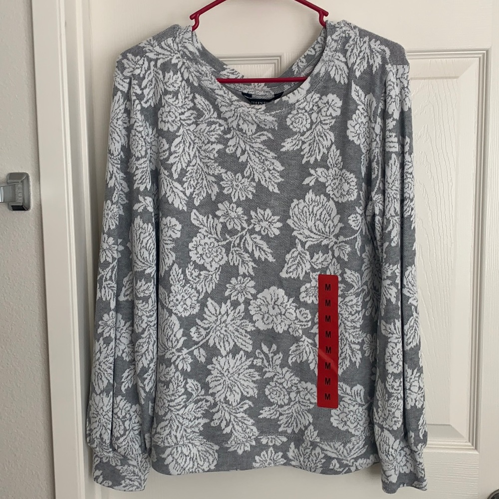 Ellen Tracy Women's Jacquard Crewneck Pullover